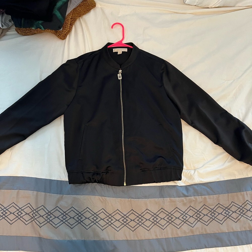 MICHAEL Michael Kors Sleek Black Bomber Jacket